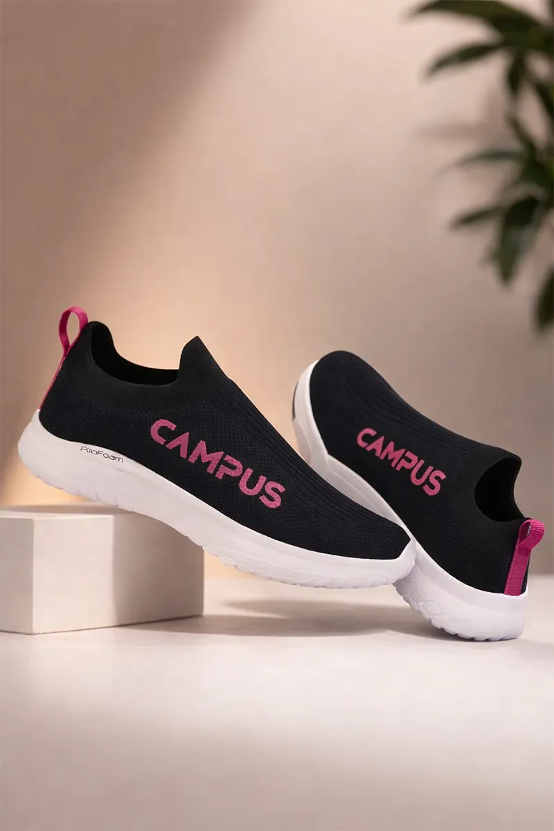 Black Mesh Walking Sports Shoes for Women