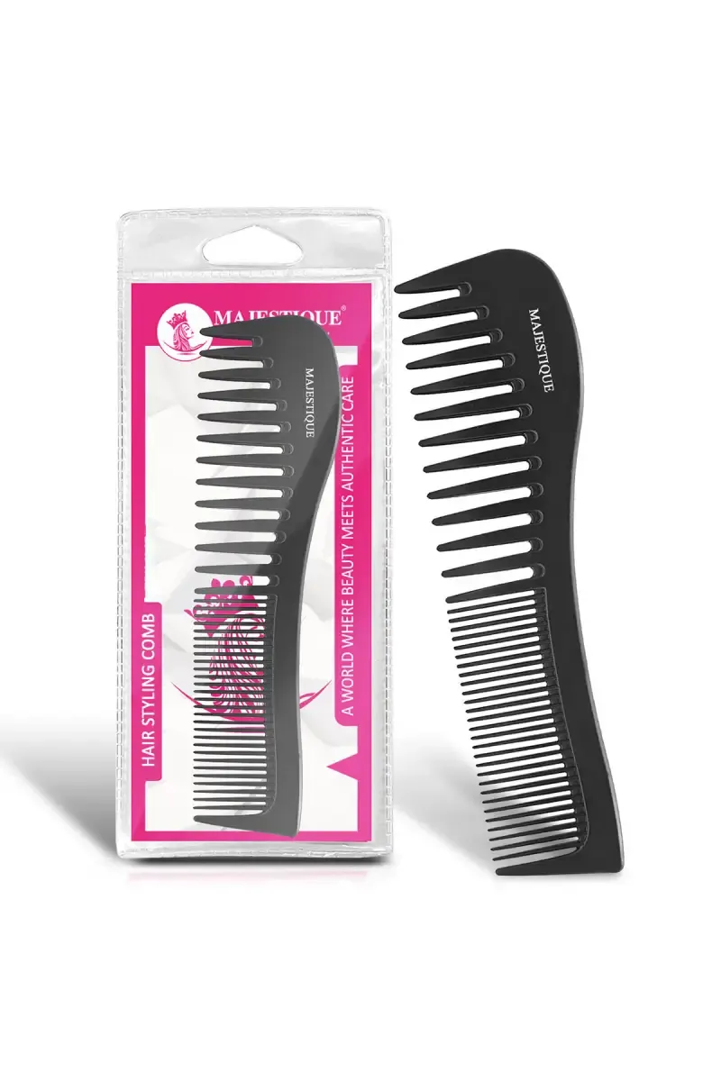 Majestique Hair Styling Comb (Black) - Pack of 1