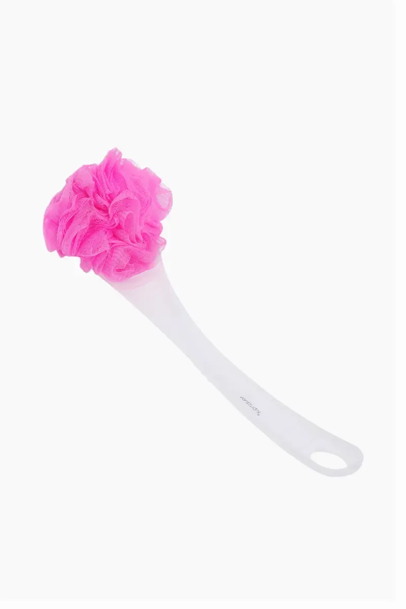Long Loofah with Handle - Pink (Pack of 1)