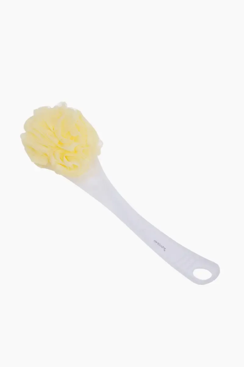 Majestique Long Loofah with Handle - Yellow (Pack of 1)  024100YEL