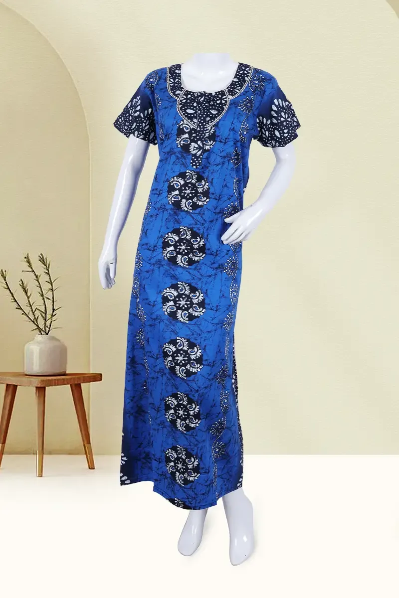 Cotton Paisley Printed Nighty for Women