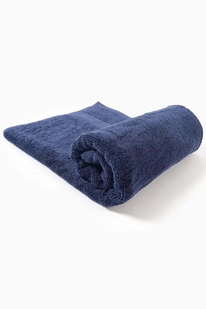 Turkish Cotton Bath Towel, 1 Pc - 70 x 140 Cm (Navy Blue)
