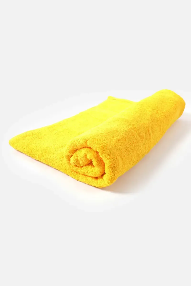 Turkish Cotton Bath Towel, 1 Pc - 70 x 140 Cm (Yellow)