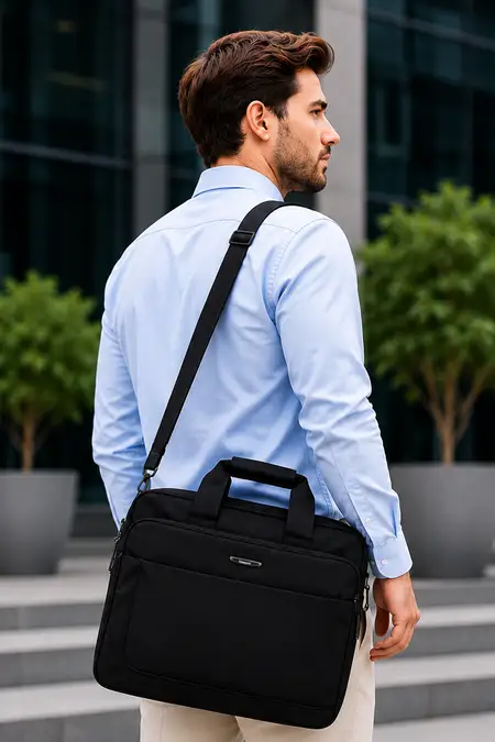 Synthetic Fabric Office Laptop Bags for Men