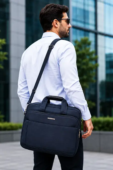 Synthetic Fabric Office Laptop Bags for Men