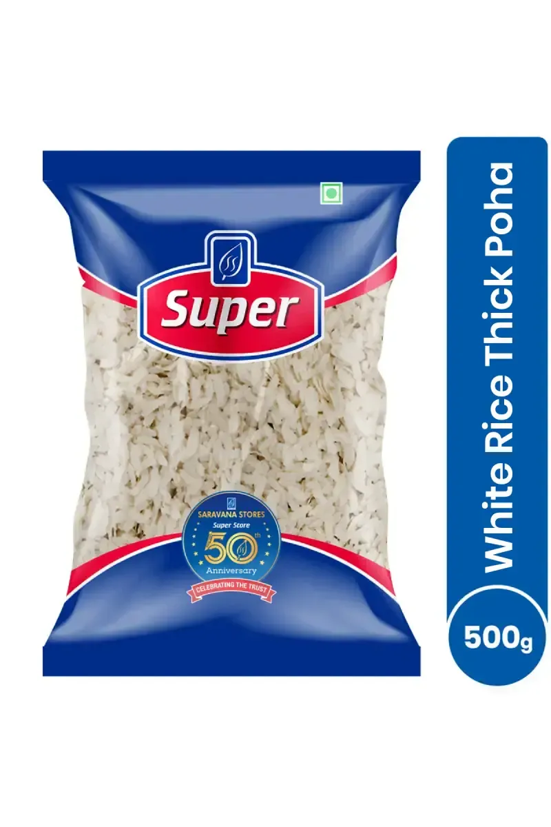 White Rice Thick Poha / White Aval, Super - 500 g