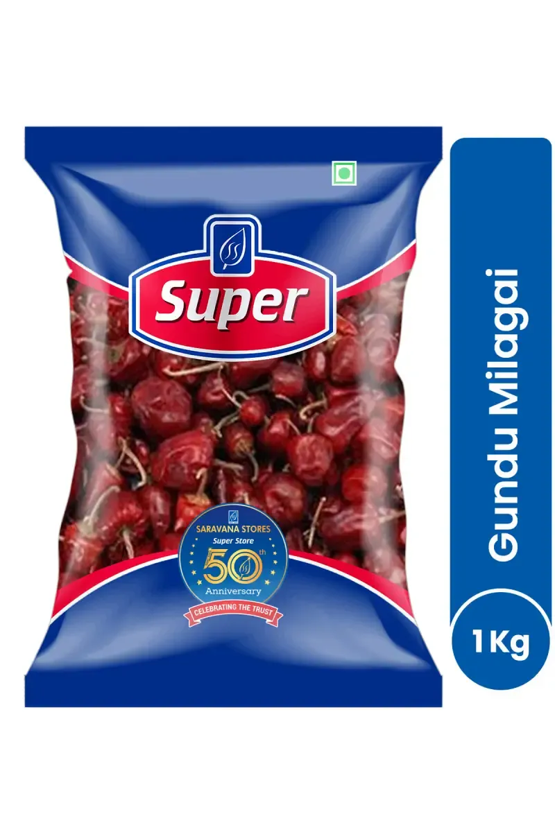 Sivappu Gundu Chilli / Gundu Milagai, Super - 1 Kg
