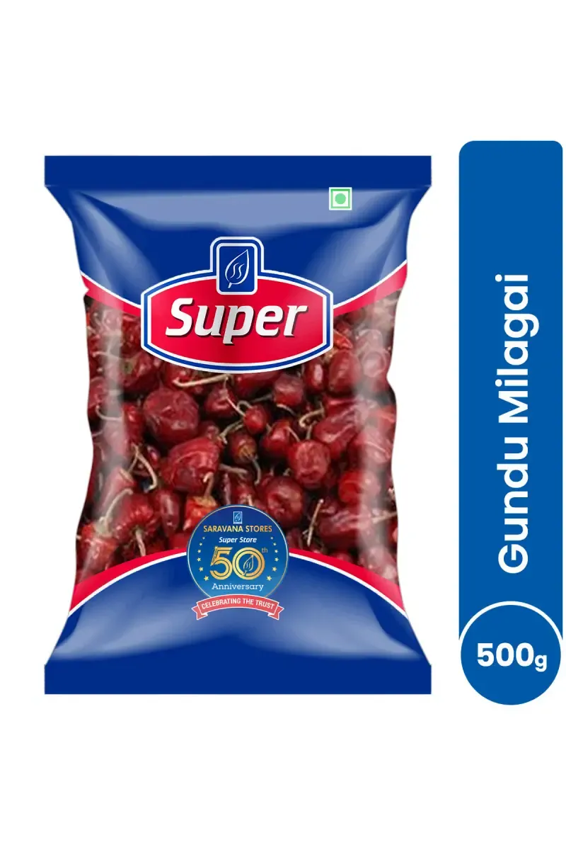 Sivappu Gundu Chilli / Gundu Milagai, Super - 500g