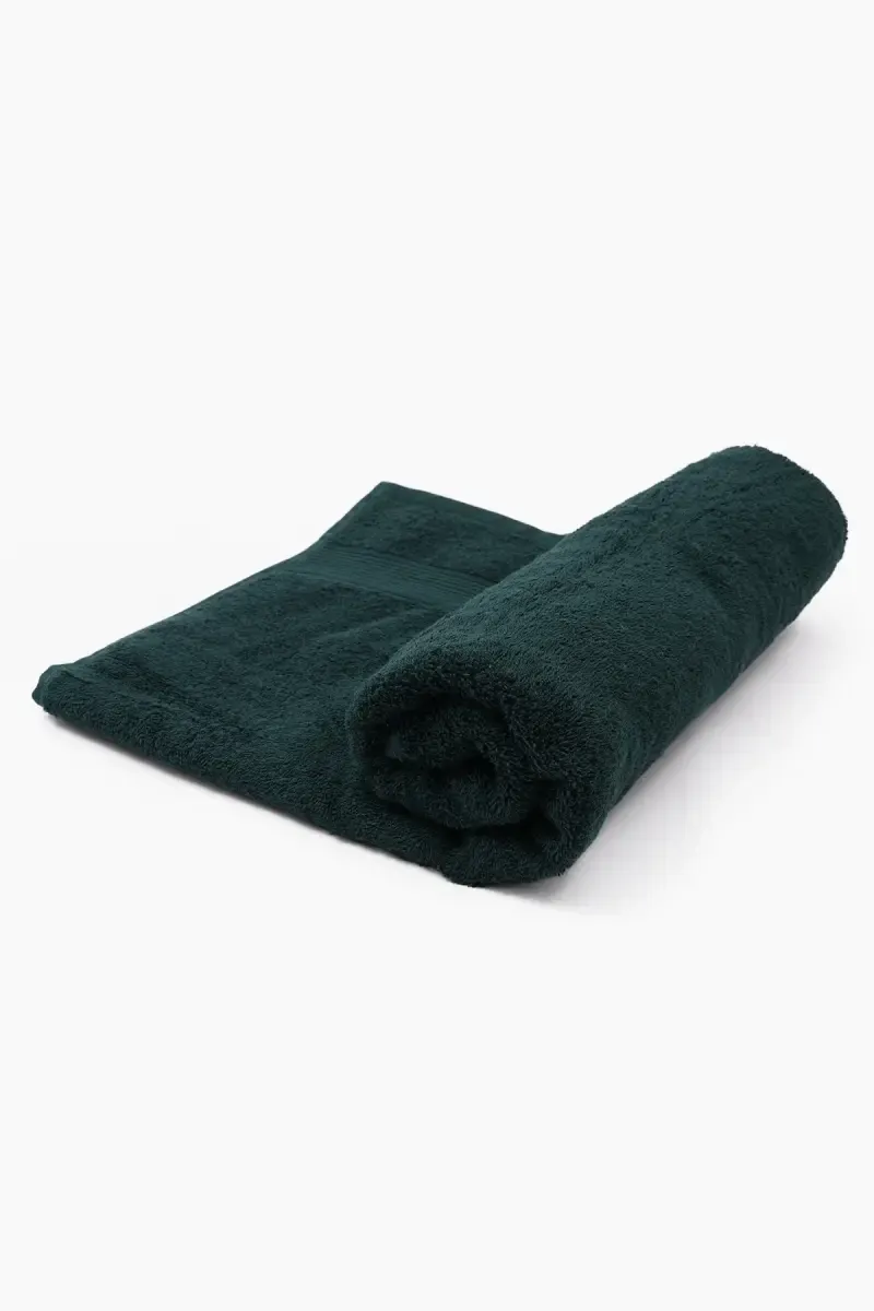 Turkish Cotton Bath Towel, 1 Pc - 70 x 140 Cm (Green)