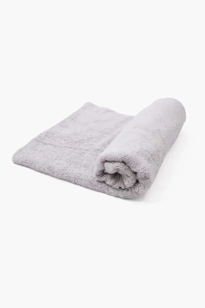 Turkish Cotton Bath Towel, 1 Pc - 70 x 140 Cm (Light Grey)