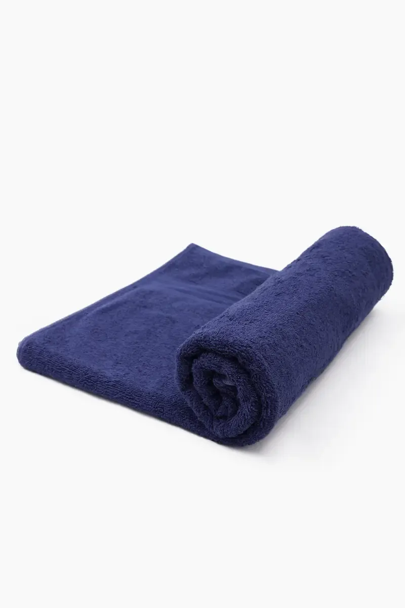Turkish Cotton Bath Towel, 1 Pc - 70 x 140 Cm (Navy Blue)
