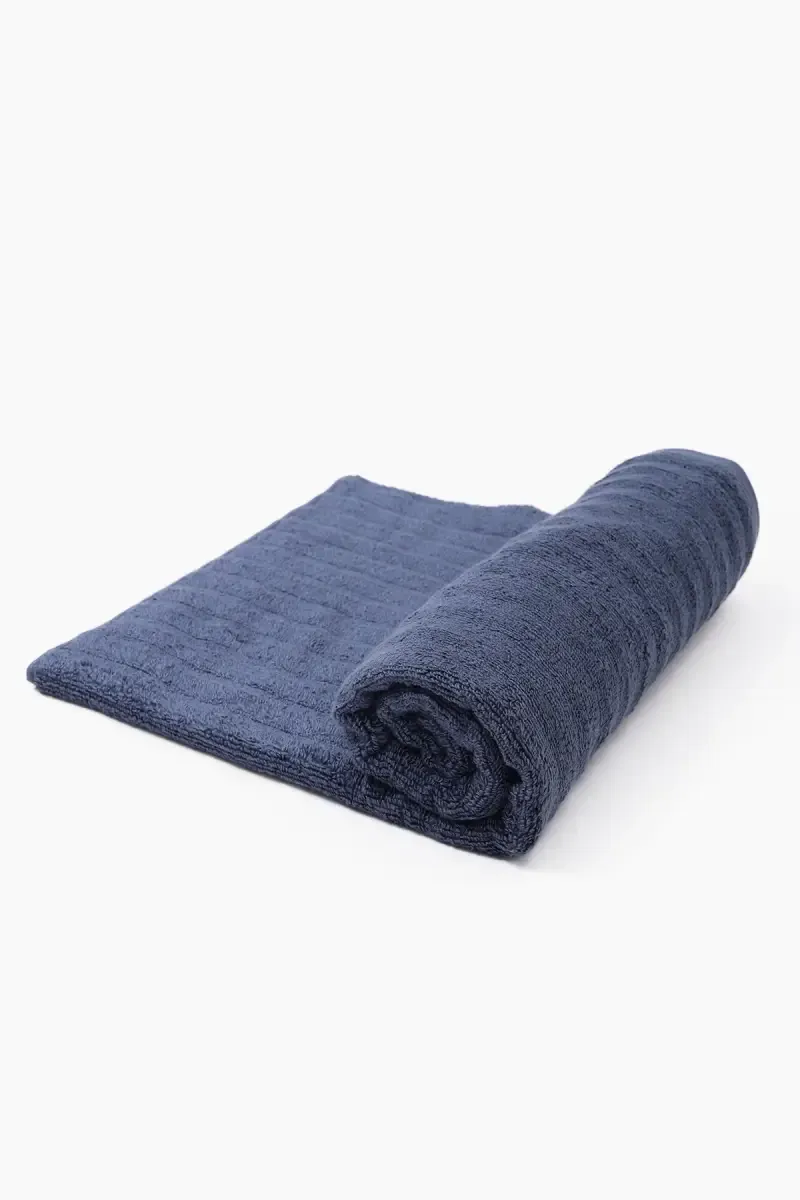 Turkish Cotton Bath Towel, 1 Pc - 70 x 140 Cm (Steel Blue)