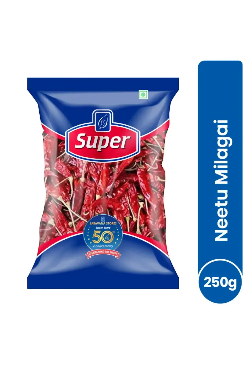Long Red Chilli / Neetu Milagai, Super - 250g