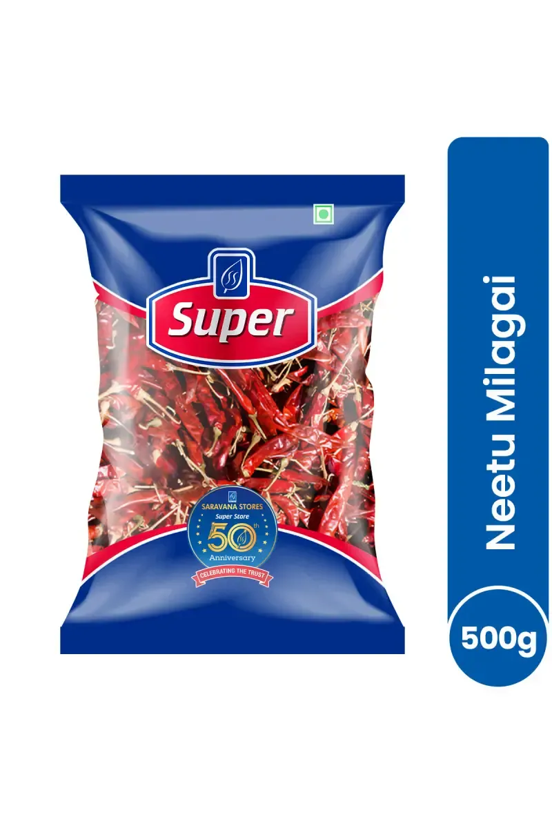 Long Red Chilli / Neetu Milagai, Super - 500g
