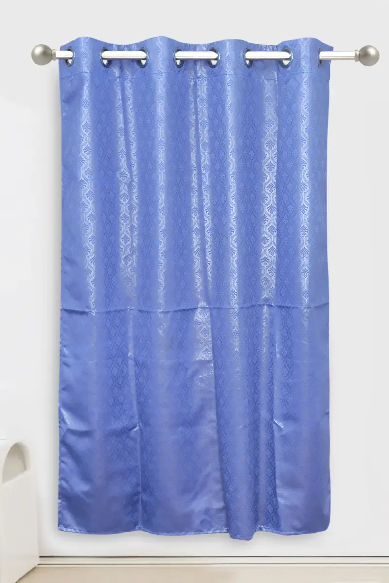 Embossed Polyester Blackout Curtain with Eyelet rings for Window - 5 Feet 024357WIN(5FEEBLU