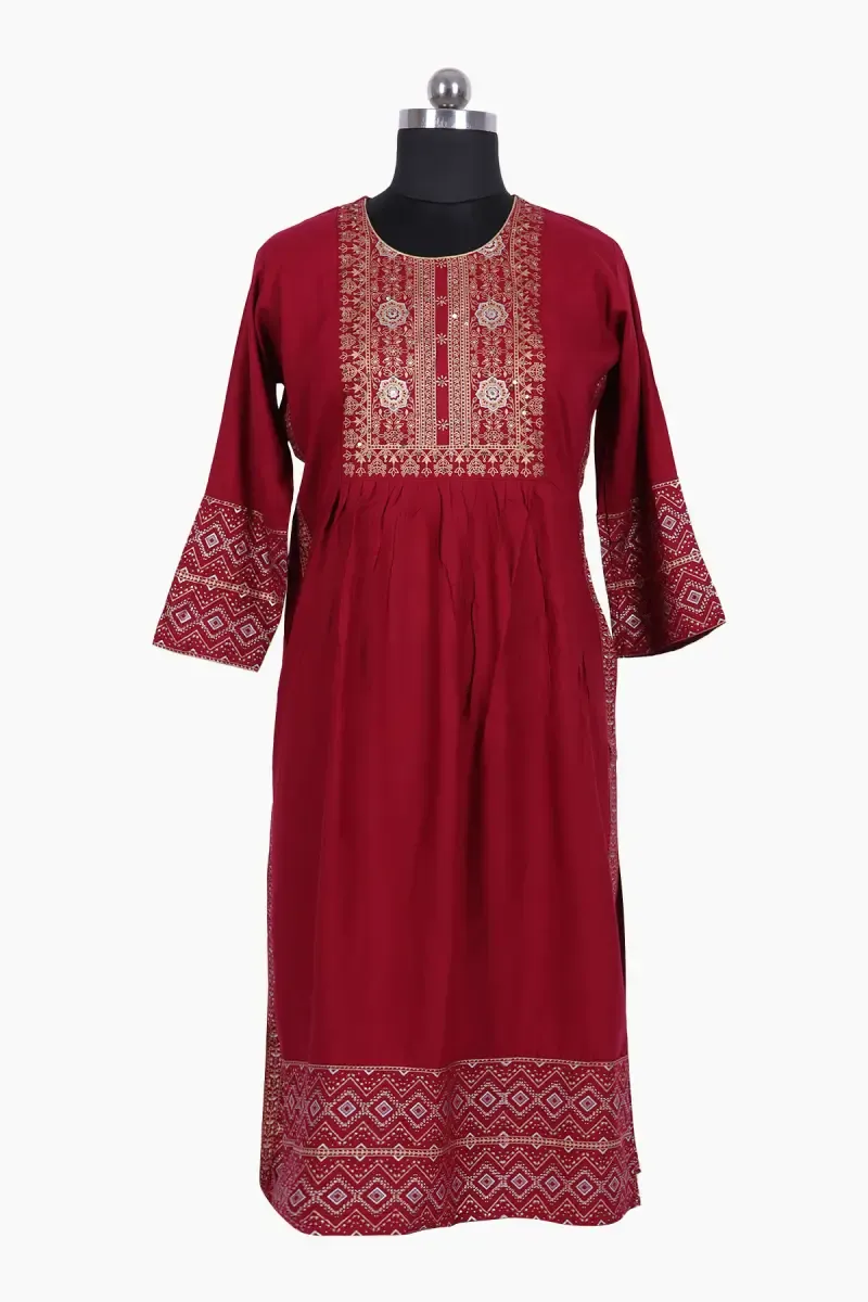 Cotton A-Line Printed Kurti for Women 024468XLMAR