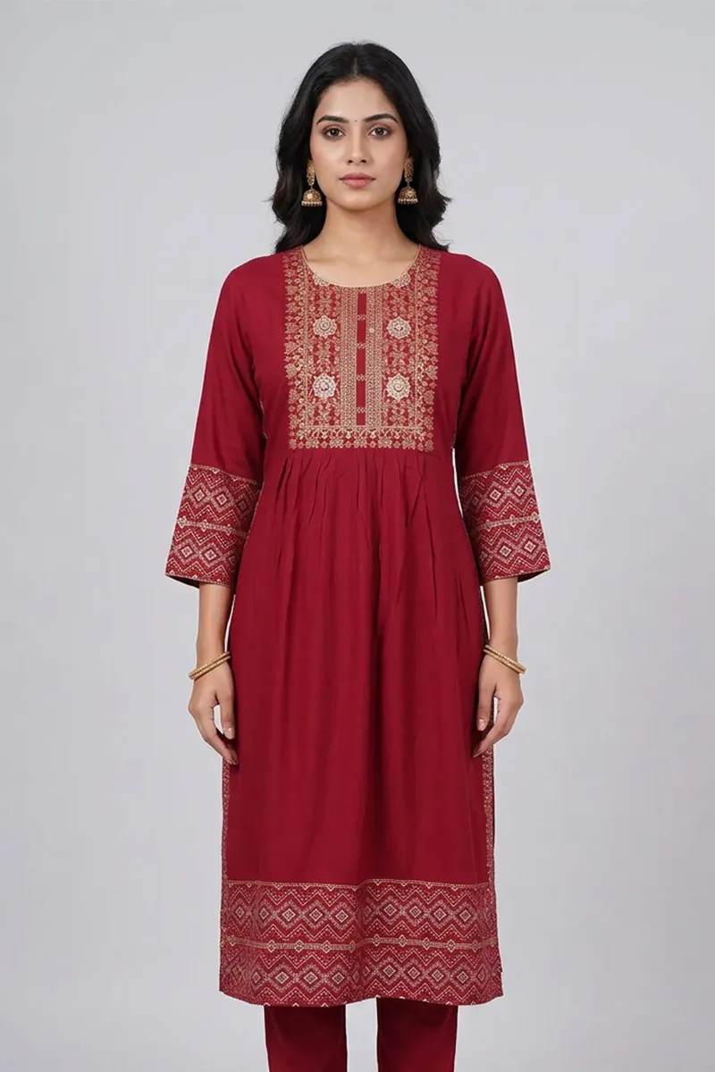 Cotton A-Line Printed Kurti for Women 024468XLMAR