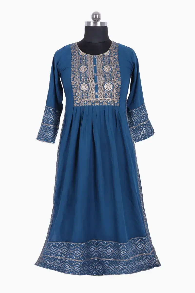 Cotton A-Line Printed Kurti for Women 024468XXLTEA
