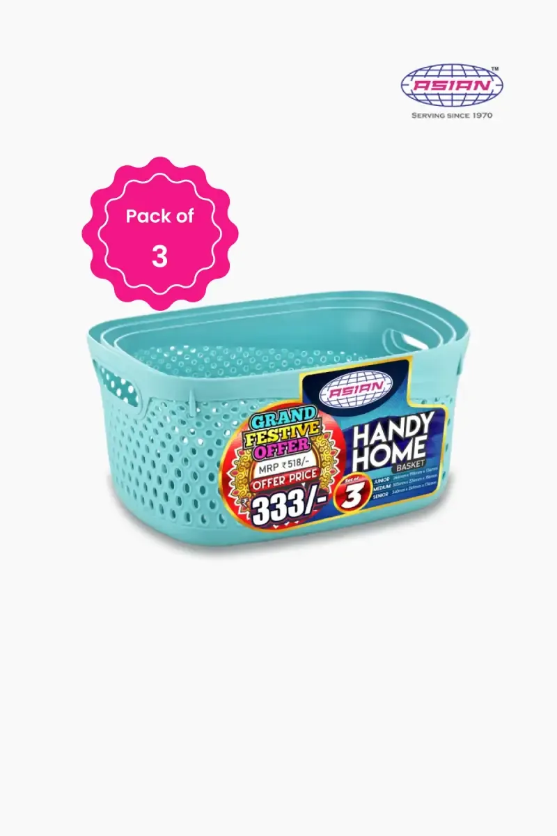 Asian Polypropylene Storage Baskets - Set of 3
