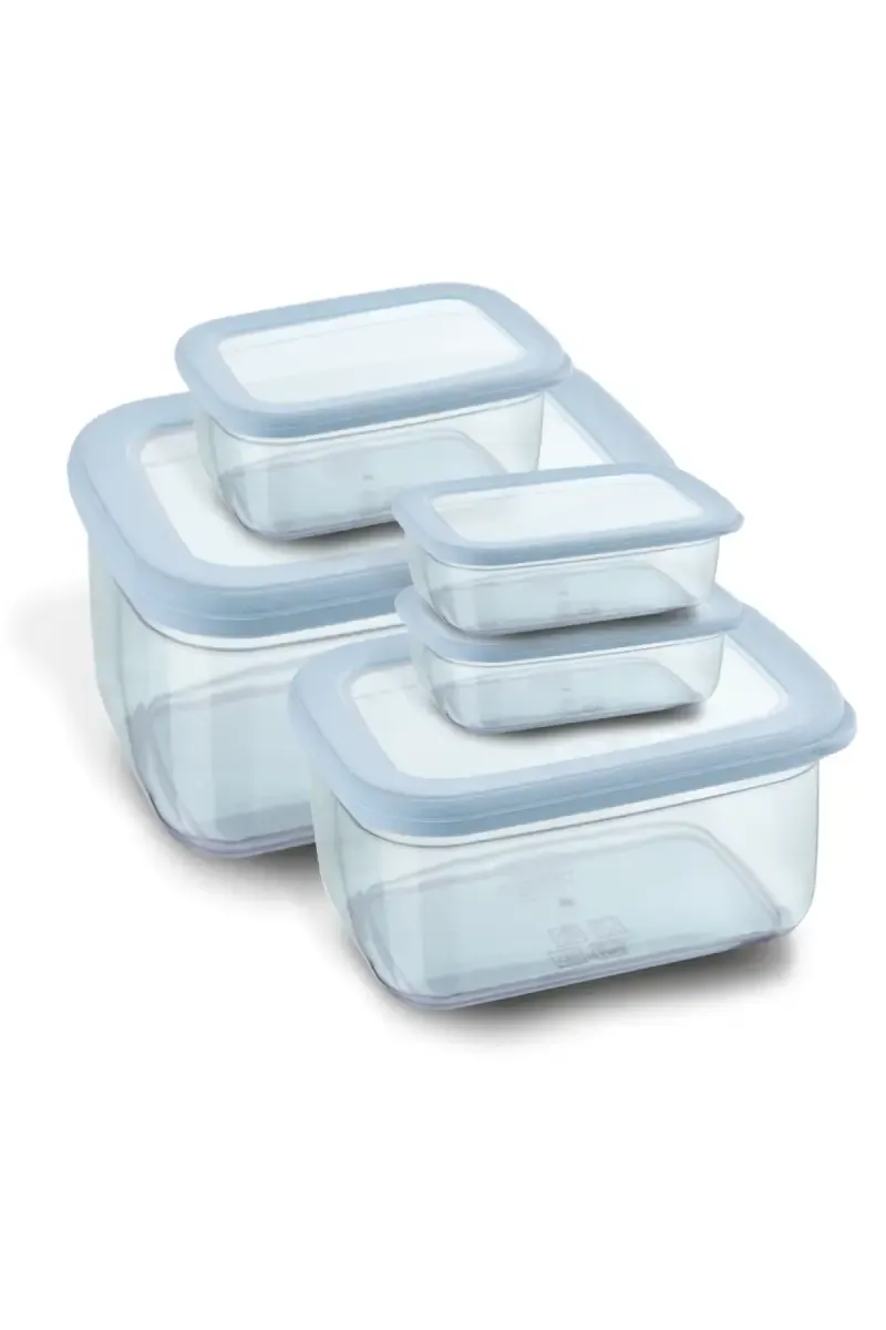 Asian Plastic Aura Storage Container - Set of 5 024475BLU520ML2