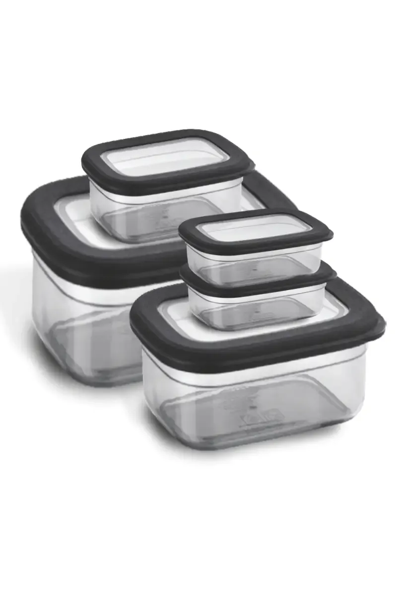 Asian Plastic Aura Storage Container - Set of 5 024475GRE520ML