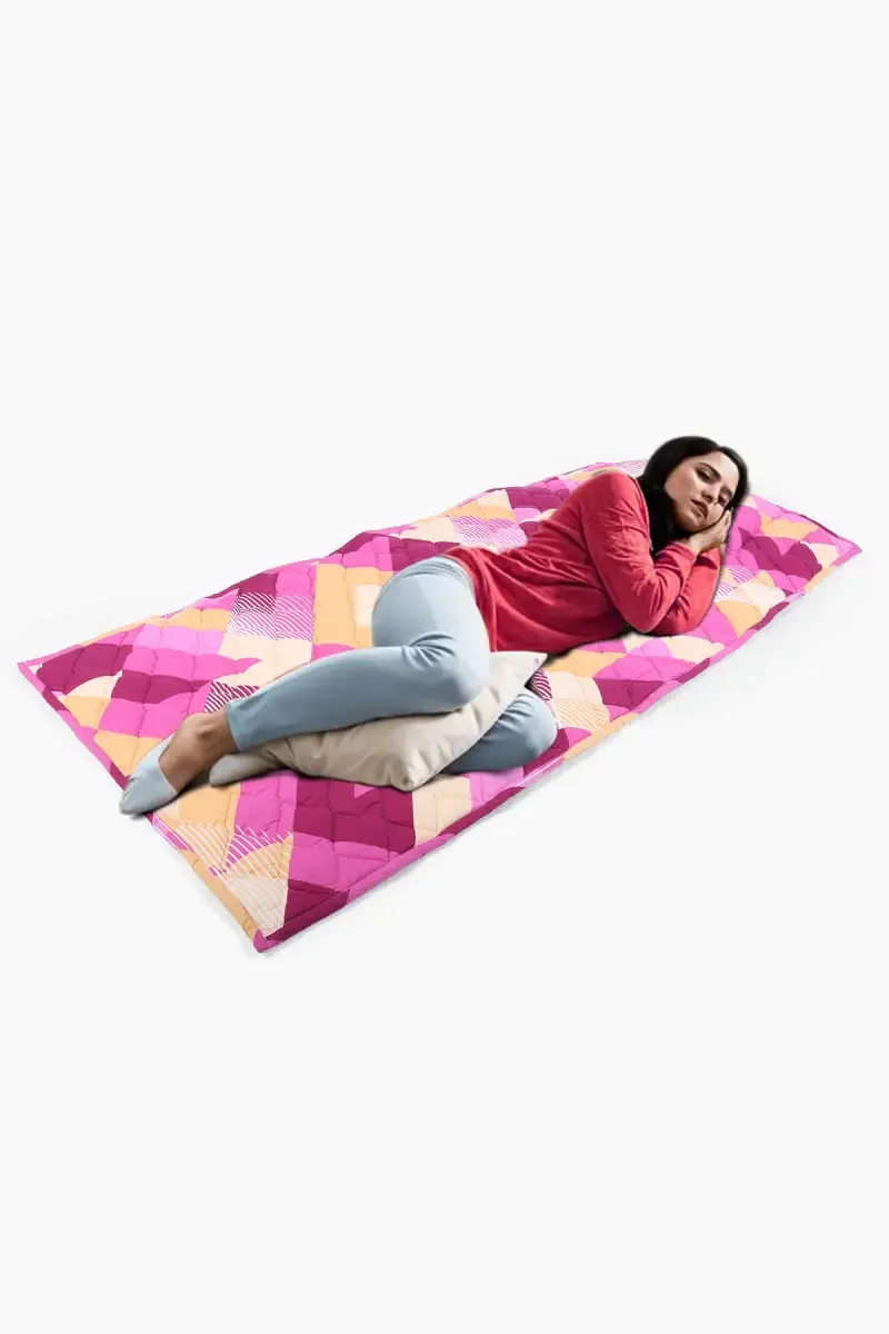 Wadding & Cotton Blend Champa Single Size Travel Bed - 1 Pc (Pratica)
