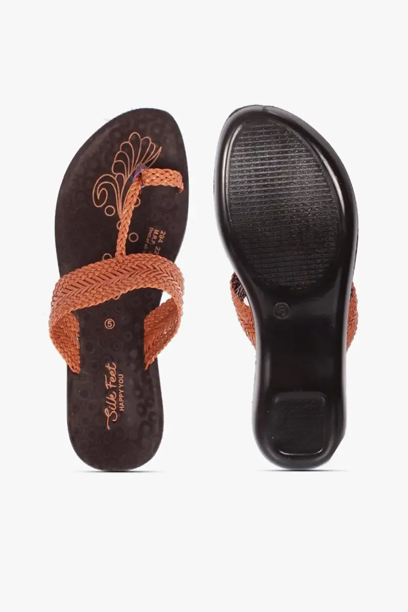 Braided T-Strap Flat Slippers