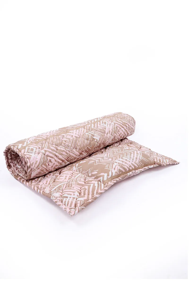 Wadding & Cotton Blend Single Size Travel Bed, Printed - 1 Pc