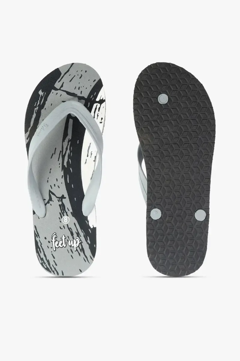 Men's Printed Thong-Strap Flip Flops