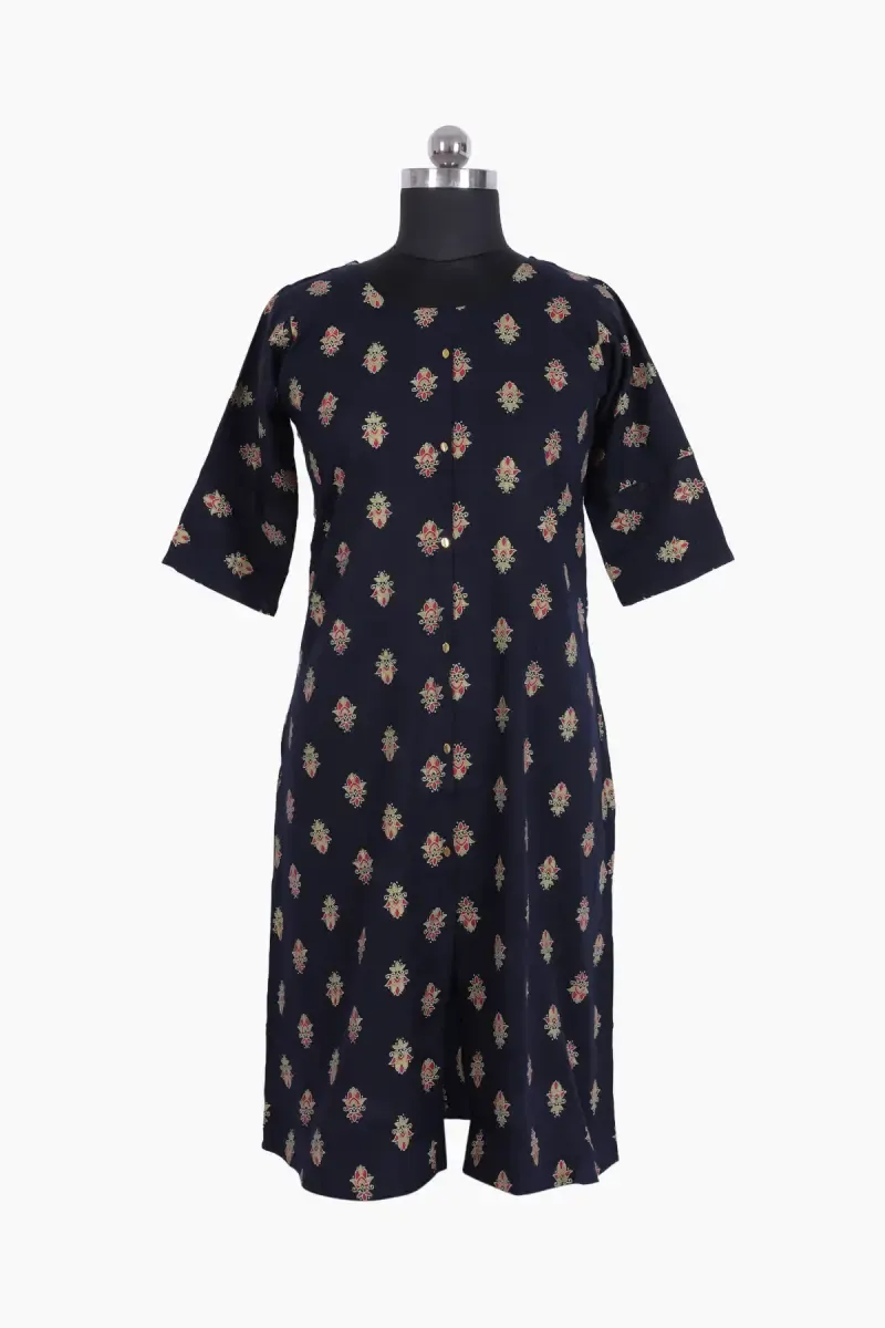 Cotton Floral Printed Kurti for Women