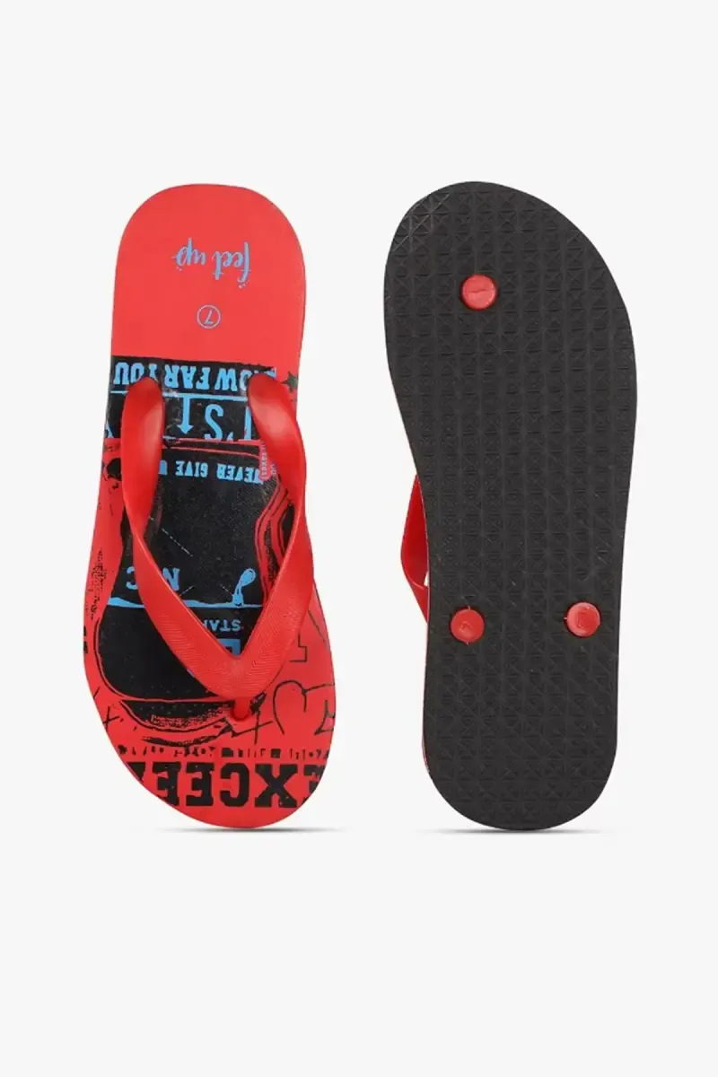 Men's Typographic Printed Flip Flops