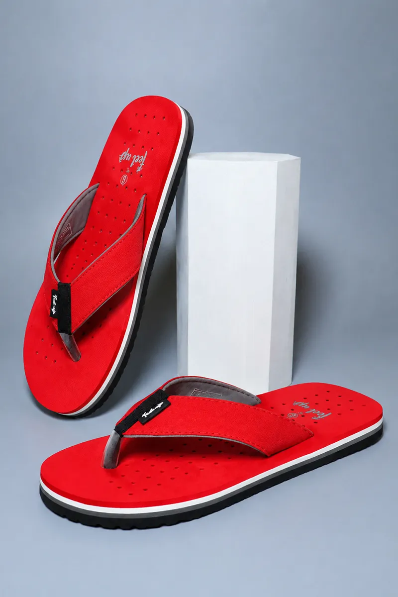 Men's Brand Print Thong-Strap Flip Flops