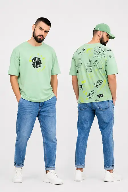 Men's Cotton Printed Oversized T-shirt