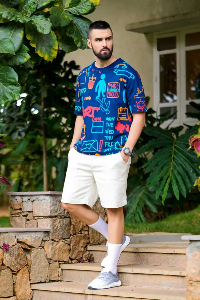 Printed Oversized Casual T-shirt for Men