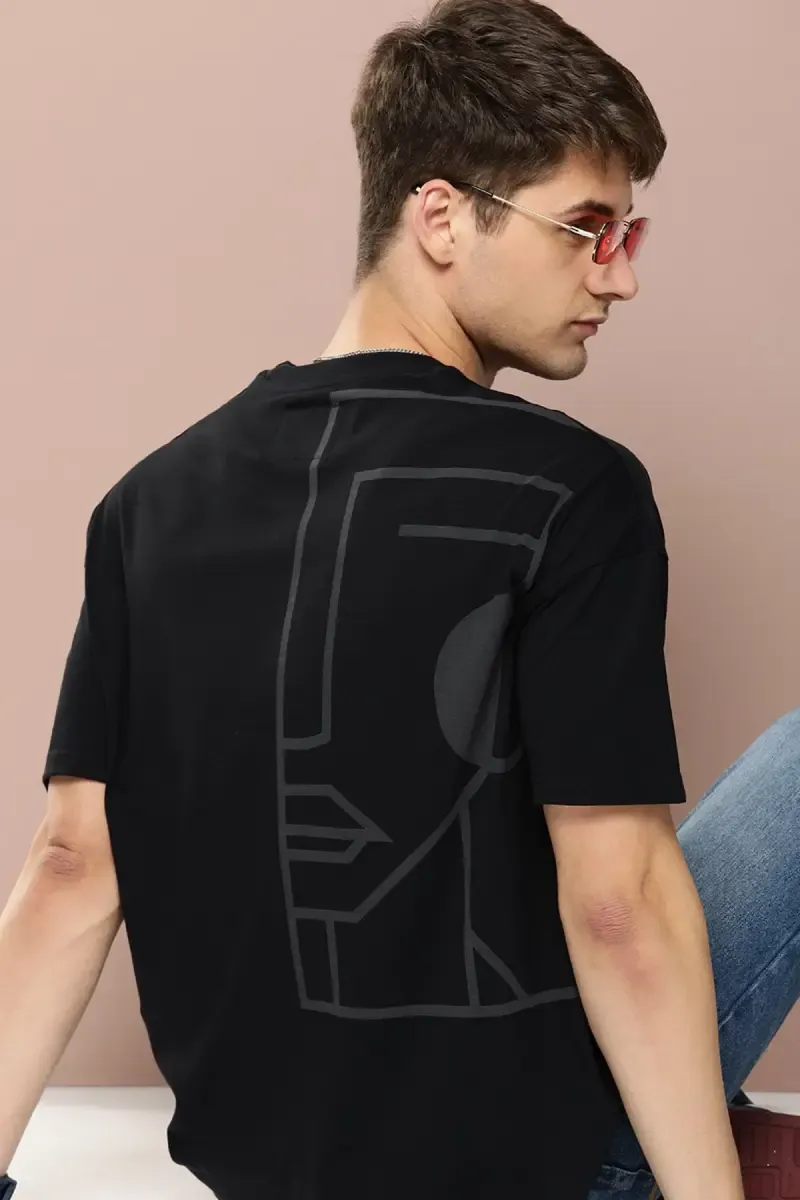 Printed Oversized T-shirt for Men 024756XLBLA