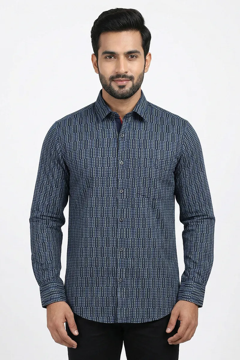 Premium Cotton Casual Shirt for Men 024795NAVBLUL
