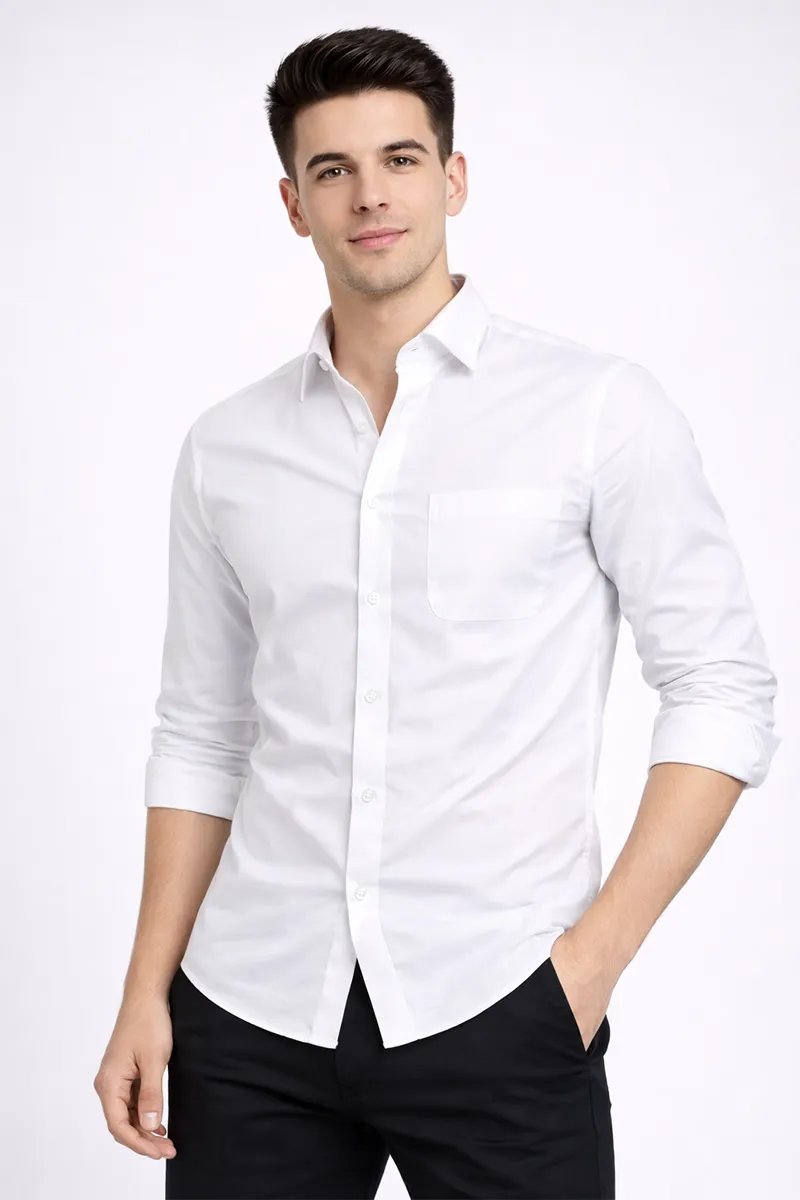 Men's Dobby Casual Shirt 024801WHIXXL