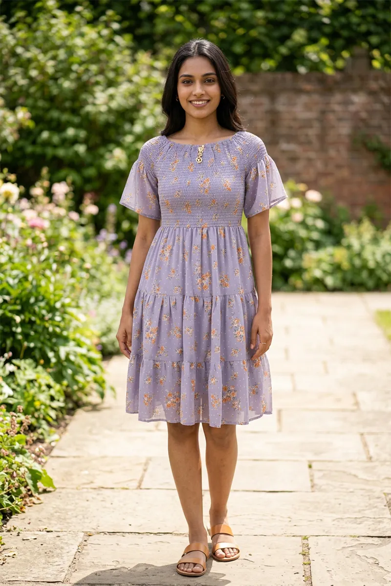 Georgette Printed Western Dress for Women