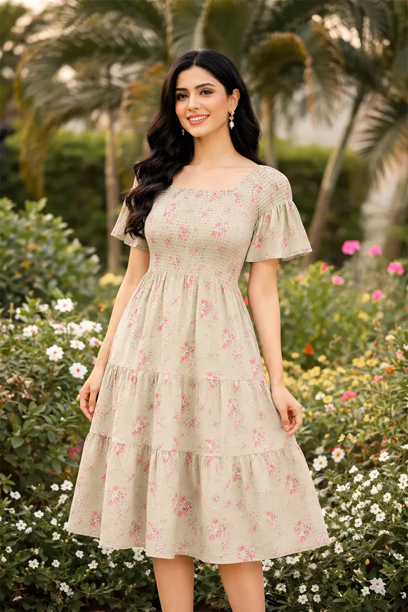 Georgette Printed Western Dress for Women 024815GREXXL