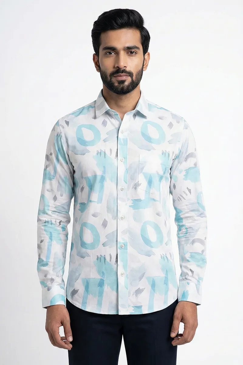 Men's Polycotton Printed Casual Shirt