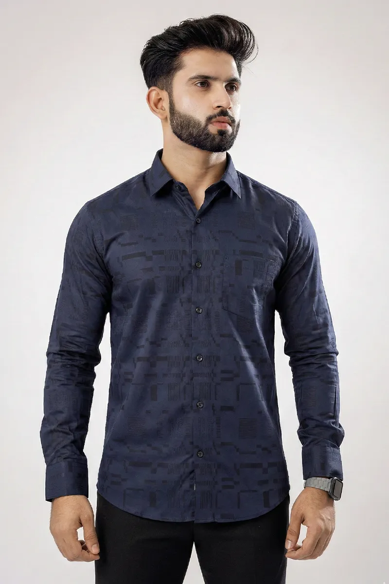 Men's Dobby Casual Shirt 024850BLUXXL
