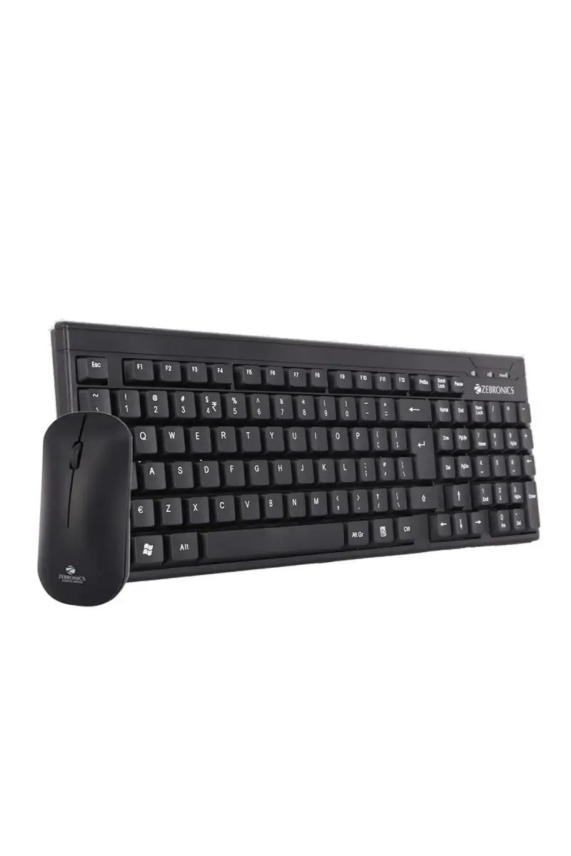 Zebronics Companion 105 Wireless Keyboard and Mouse Combo Set with Nano Receiver (Black)
