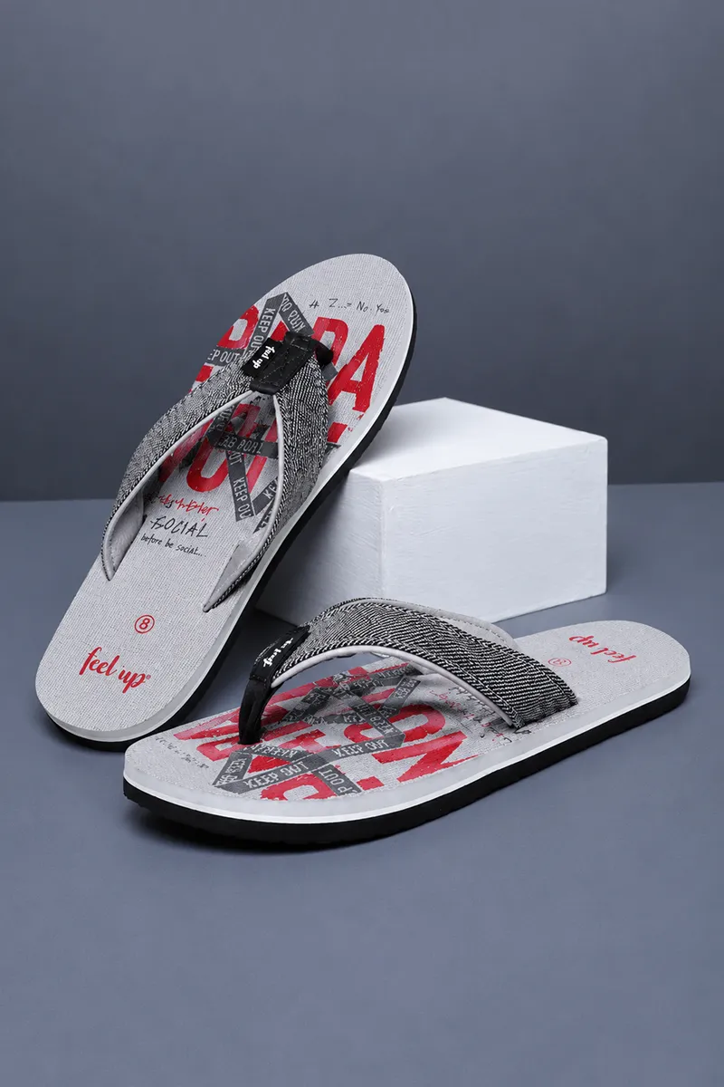 Men's Printed Thong-Strap Flip Flops
