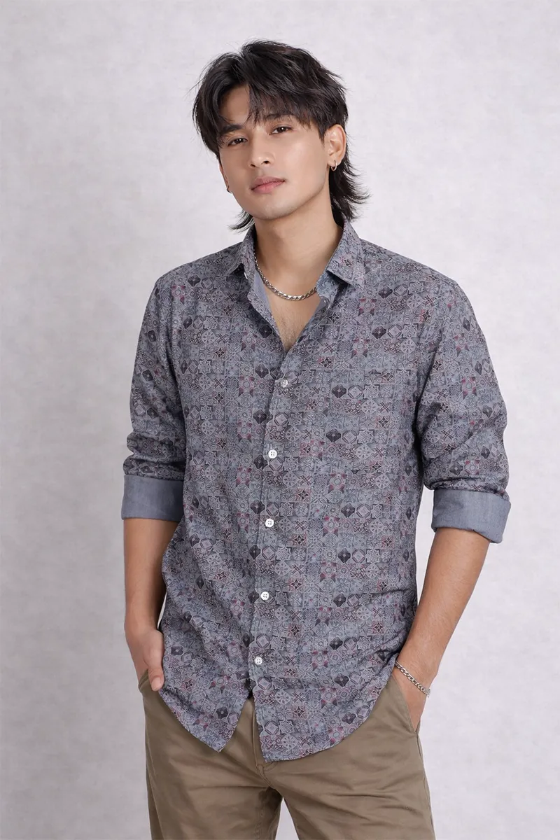 Cotton Lycra Printed Casual Shirt for Men
