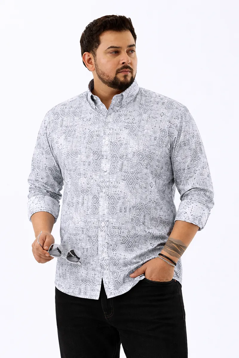 Linen Abstract Print Casual Shirt for Men