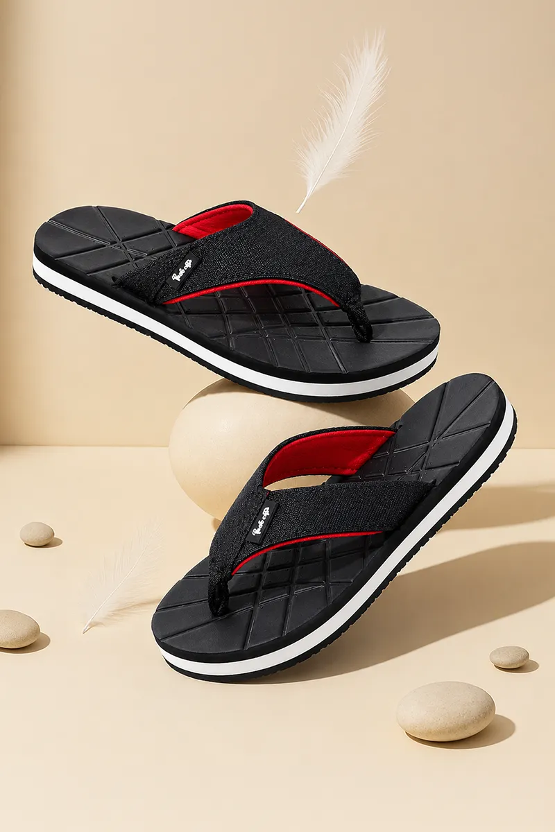 Geometric Pattern Thong Strap Flip Flops