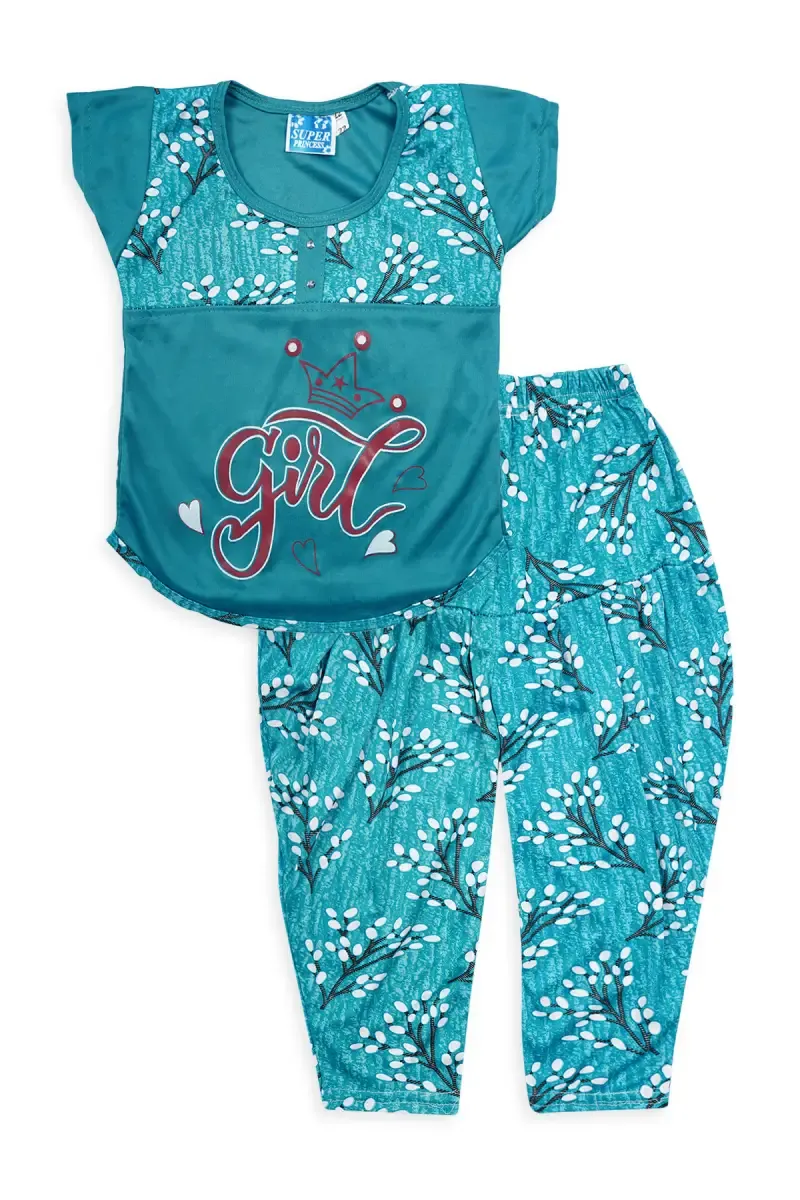Polyester Printed Pyjama Set for Girls