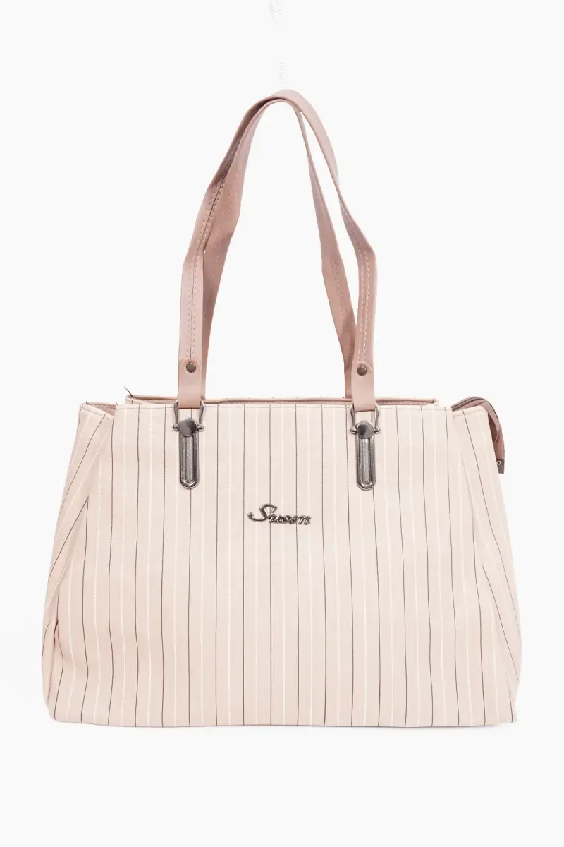 Stripe Printed Casual Hand Bag for Women 025152CRE