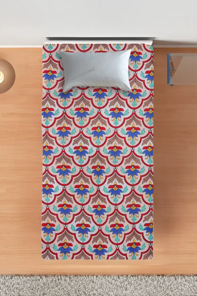 Cotton Blend Single Size Bedsheet, Floral Printed – 1 Pc 025163SINMUL