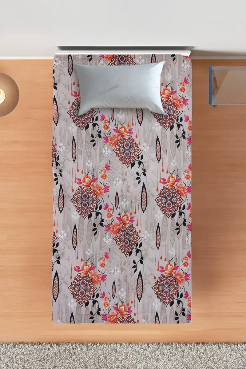 Cotton Blend Single Size Bedsheet, Floral Printed – 1 Pc 025166SINLIGGRE